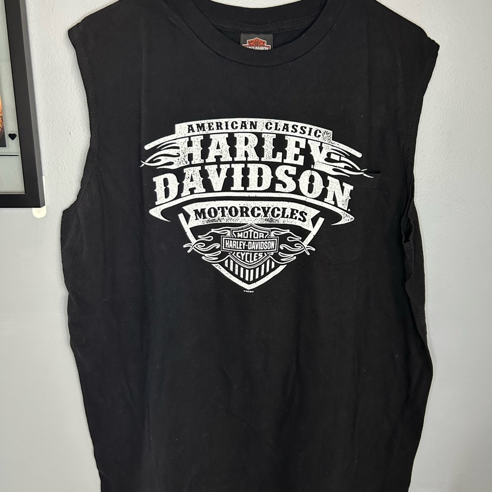 Harley Davidson Syracuse New York Black Cutoff XL T Shirt